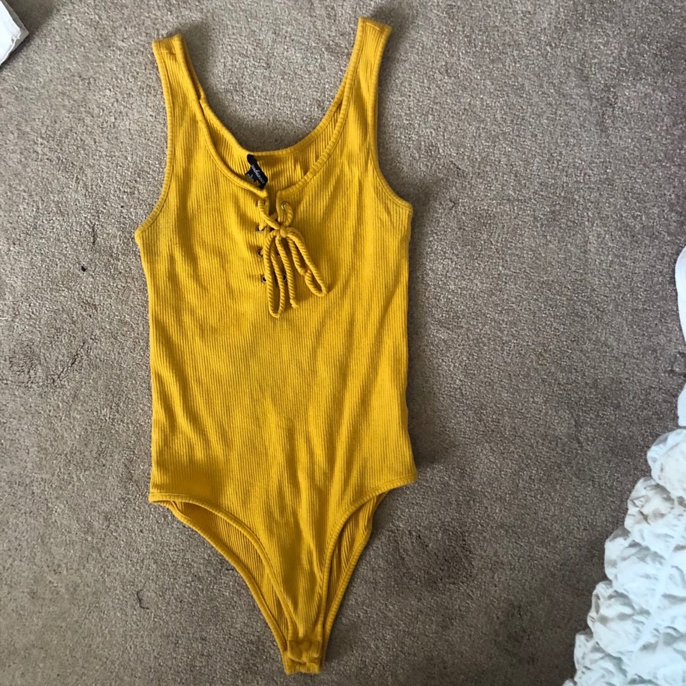 Gold Lace Up Bodysuit